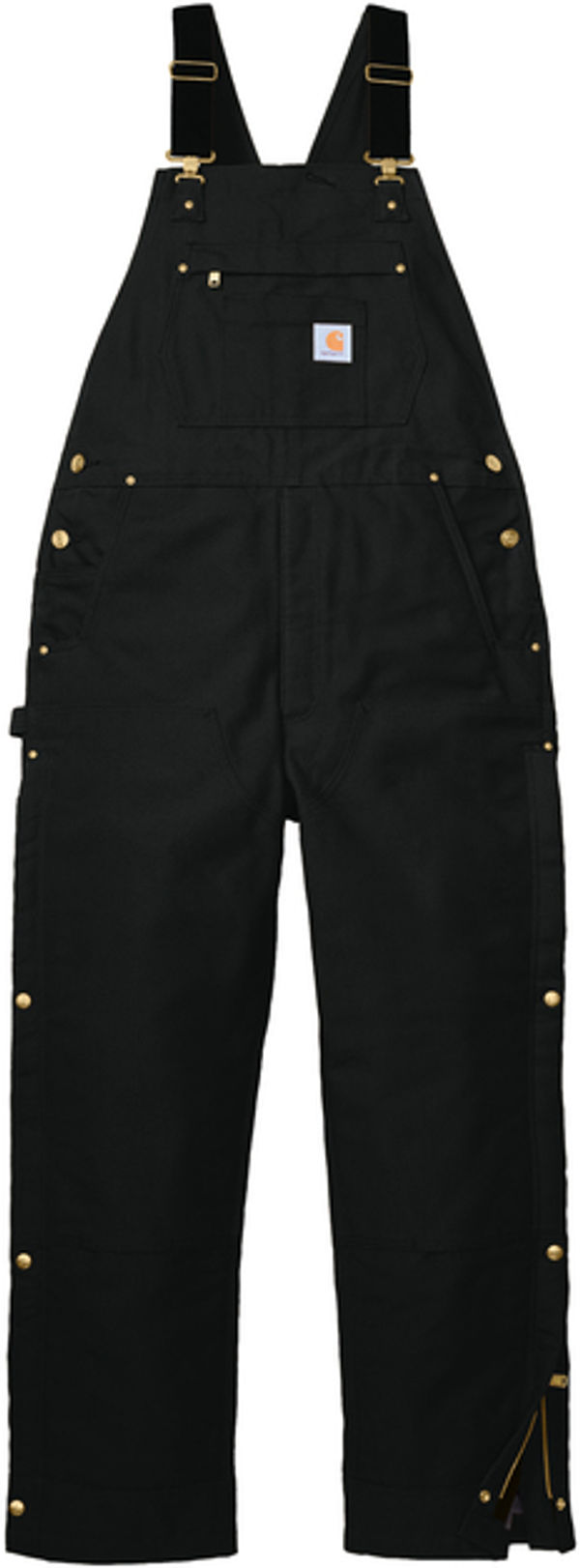 An image of a Custom Carhartt Short Firm Duck Insulated Bib Overalls in Black!