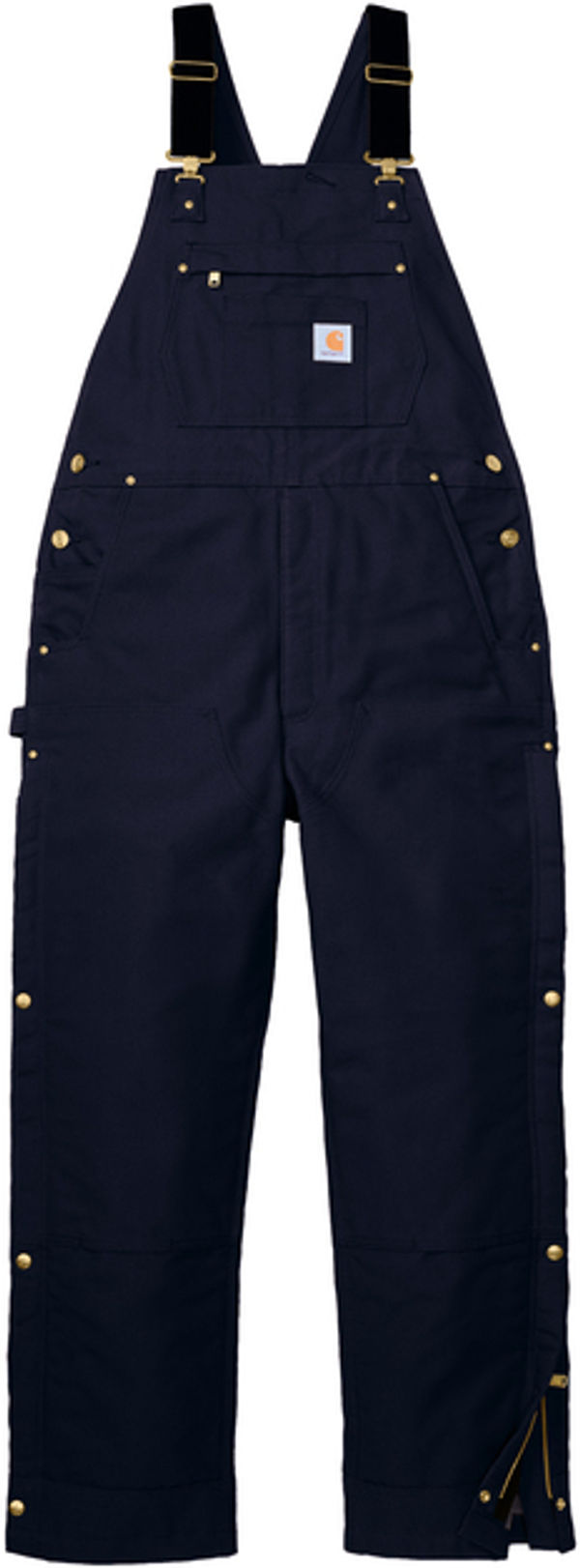 An image of a Custom Carhartt Short Firm Duck Insulated Bib Overalls in Dark Navy!