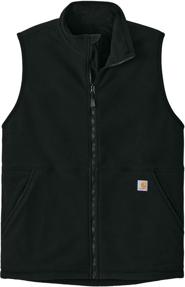 An image of a Custom Carhartt Textured Fleece Vest in Black!
