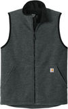 An image of a Custom Carhartt Textured Fleece Vest in Carbon Heather!