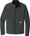 An image of a Custom Carhartt Textured Full Zip Fleece Jacket in Carbon Heather!