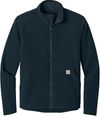 An image of a Custom Carhartt Textured Full Zip Fleece Jacket in Navy!