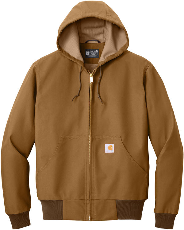 Am image of a Custom Carhartt Thermal Lined Duck Active Jacket in Carhartt Brown!