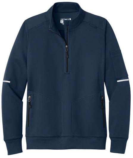 Carhartt Womens FLD & RSCU One Half Zip Mid Layer in Dark Navy