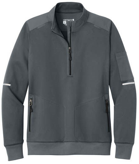 Carhartt Womens FLD & RSCU One Half Zip Mid Layer in Pewter