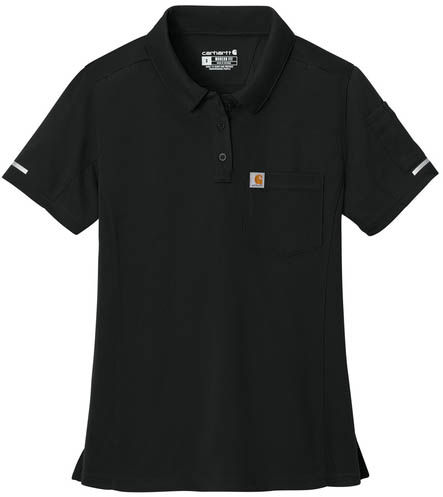 Carhartt Womens FLD & RSCU Polo in Black