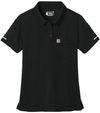 An image of a Custom Carhartt Womens FLD & RSCU Polo in Black!