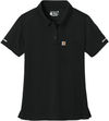 An image of a Custom Carhartt Womens FLD & RSCU Polo in Black!
