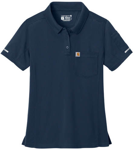 Carhartt Womens FLD & RSCU Polo in Dark Navy