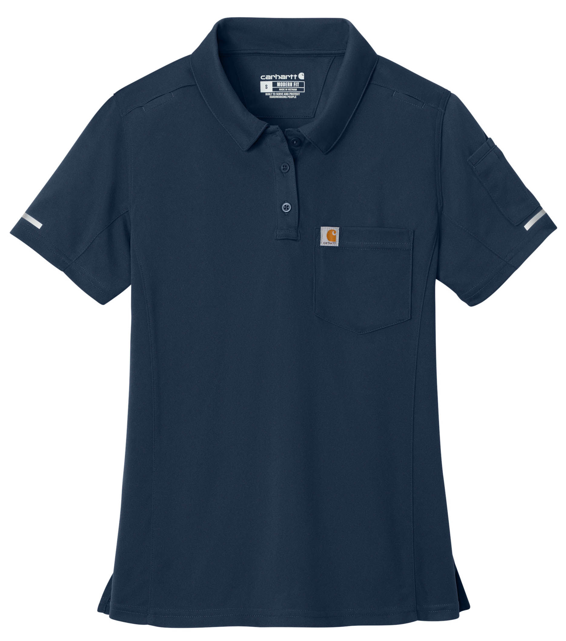Carhartt Womens FLD & RSCU Polo in Dark Navy