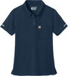 An image of a Custom Carhartt Womens FLD & RSCU Polo in Dark Navy!
