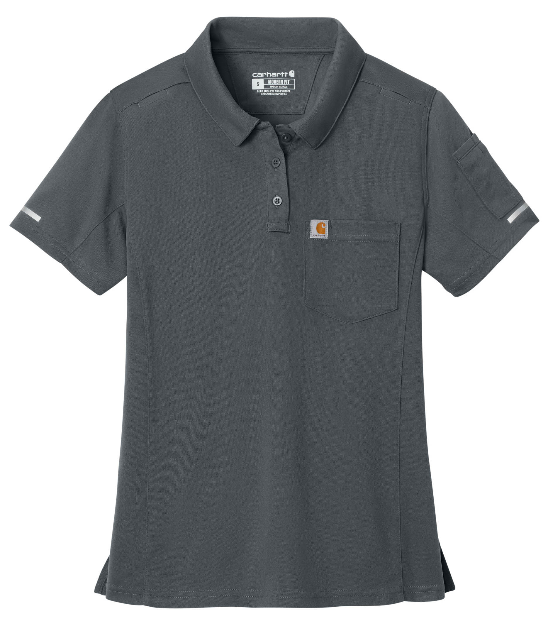 Carhartt Womens FLD & RSCU Polo in Pewter