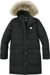 An image of a Custom Carhartt Womens Montana Insulated Hooded Coat in Black!