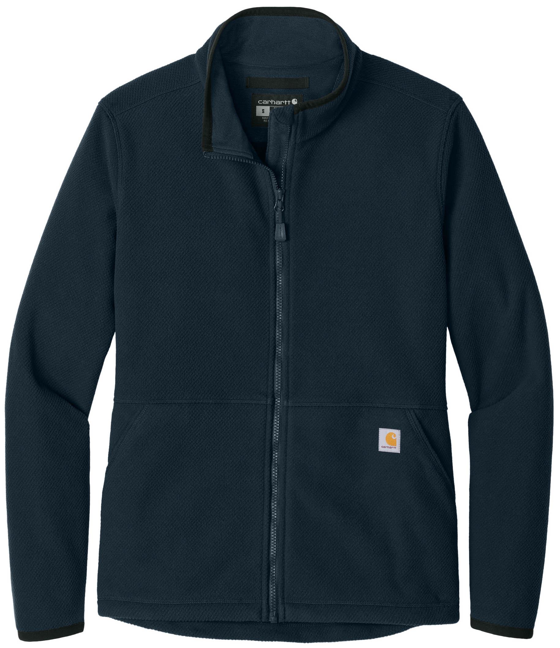 Carhartt Womens Textured Full Zip Fleece Jacket in Navy