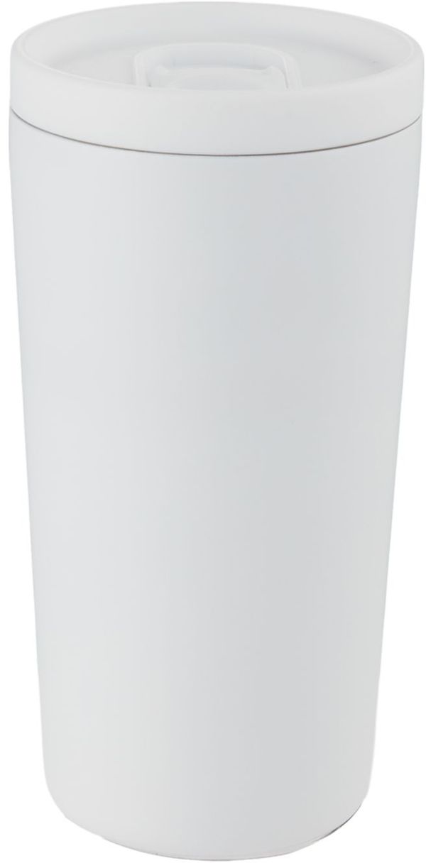 An image of a Custom Carissa 14 oz Vacuum Insulated Tumbler with Slide Lid in White!