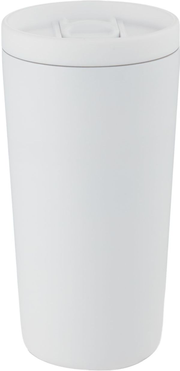 An image of a Custom Carissa 14 oz Vacuum Insulated Tumbler with Slide Lid in White!