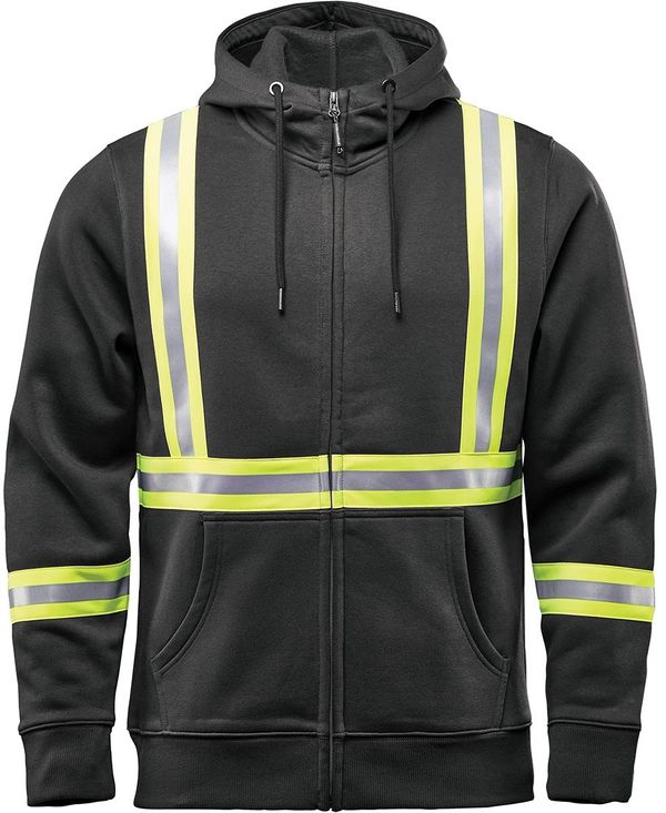 Am image of a Custom Stormtech Men's Omega Reflective Zip Hoody in Black!