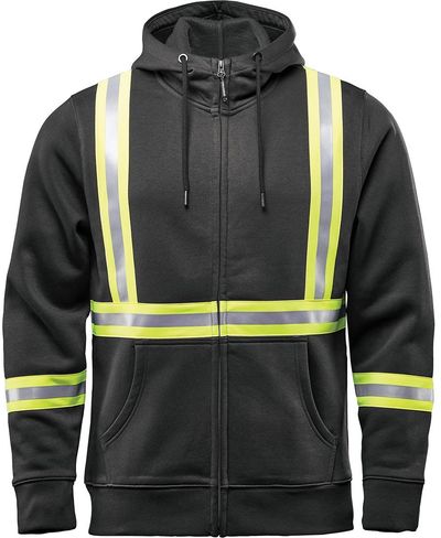 Am image of a Custom Stormtech Men's Omega Reflective Zip Hoody in Black!