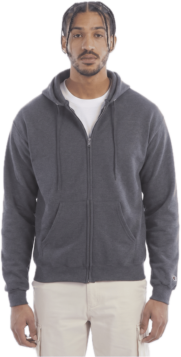 An image of a Custom Champion Adult Powerblend® FullZip Hooded Sweatshirt!