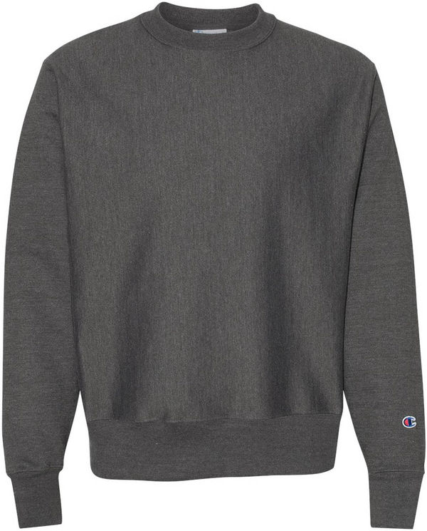 An image of a Custom Champion Adult Reverse Weave Fleece Crew in Charcoal Heather!