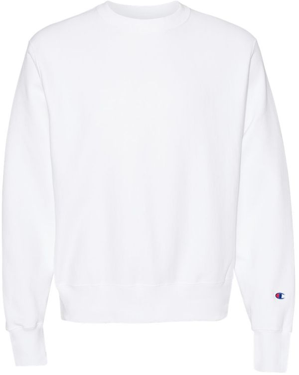 An image of a Custom Champion Adult Reverse Weave Fleece Crew in White!