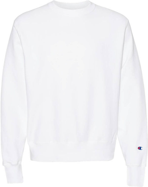 An image of a Custom Champion Adult Reverse Weave Fleece Crew in White!