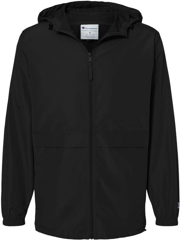 An image of a Custom Champion Full Zip Anorak Jacket in Black!