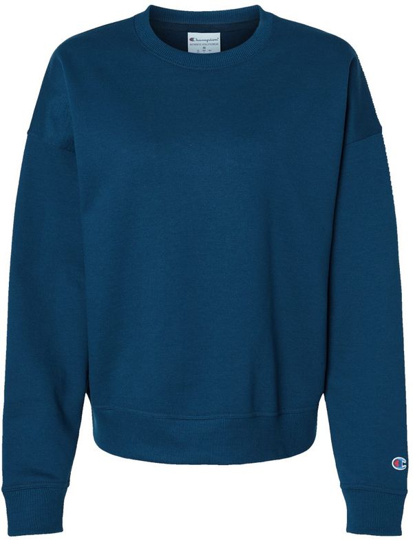 An image of a Custom Champion Ladies' PowerBlend Sweatshirt in Late Night Blue!
