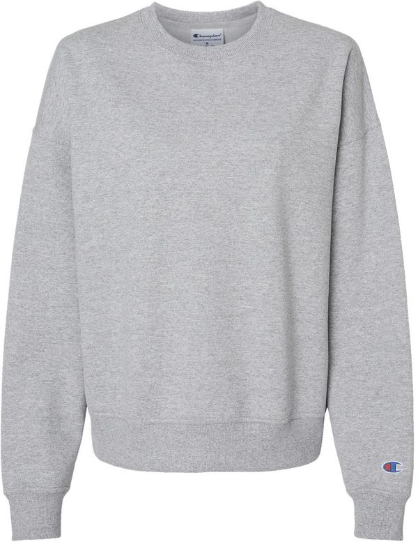 An image of a Custom Champion Ladies' PowerBlend Sweatshirt in Light Steel!