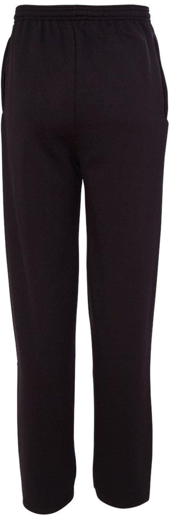 An image of a Custom Champion Mens Powerblend Open Bottom Sweatpants with Pockets in Black!