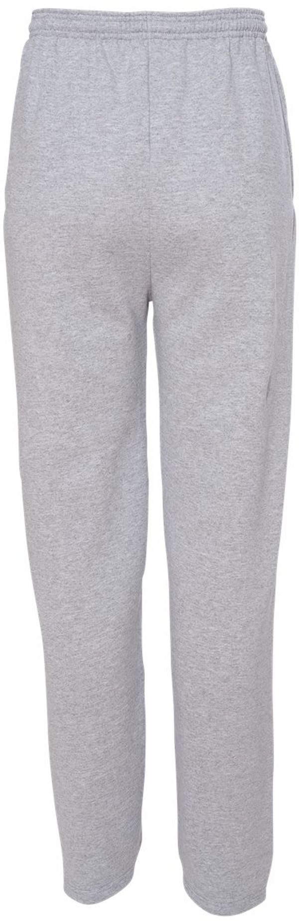An image of a Custom Champion Mens Powerblend Open Bottom Sweatpants with Pockets in Light Steel!