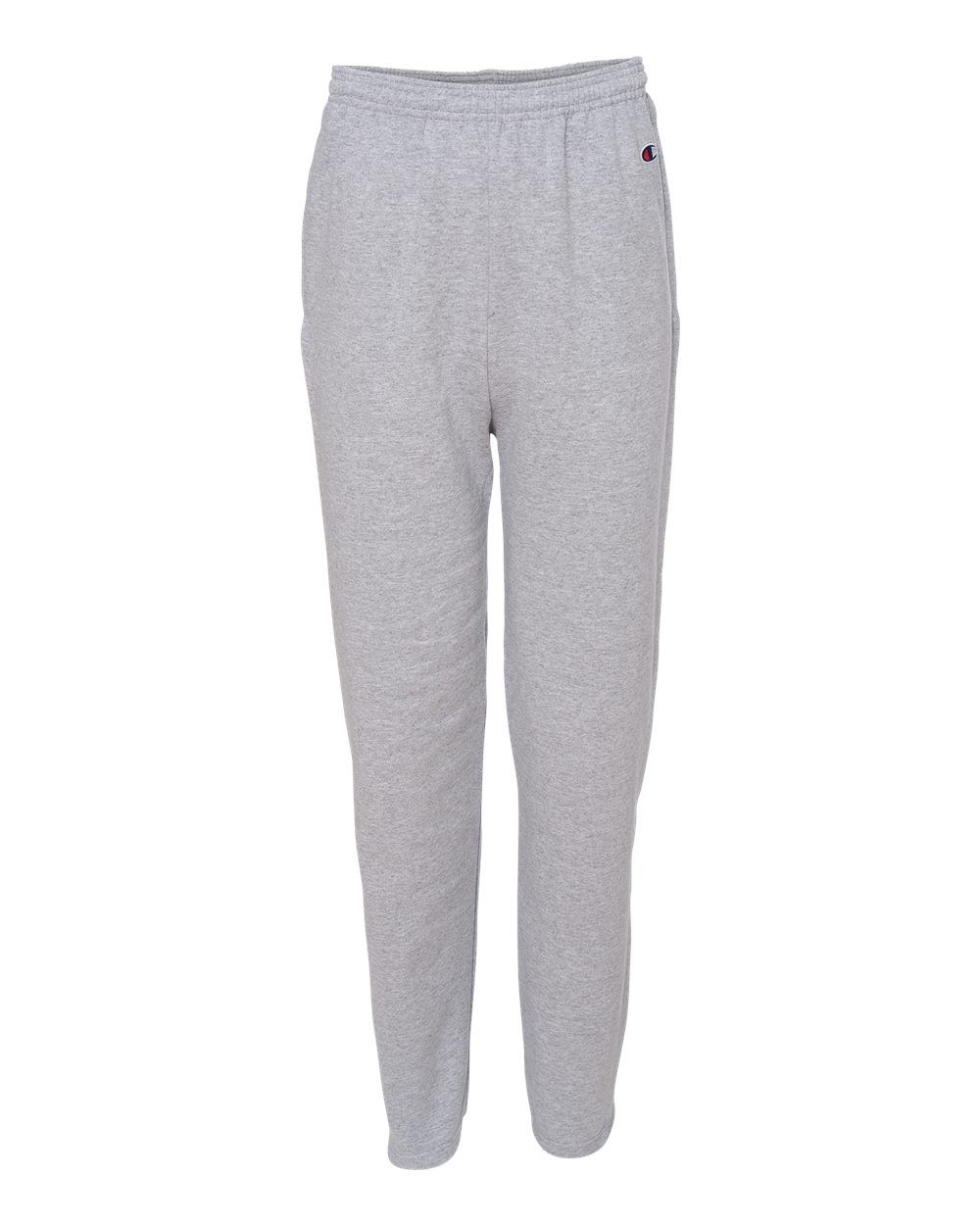 Champion Mens Powerblend Open Bottom Sweatpants with Pockets in Light Steel