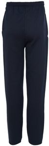 An image of a Custom Champion Mens Powerblend Open Bottom Sweatpants with Pockets in Navy!