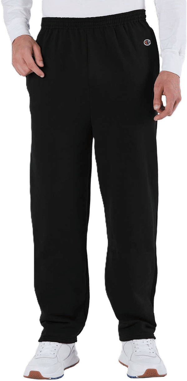 An image of a Custom Champion Mens Powerblend Open Bottom Sweatpants with Pockets!