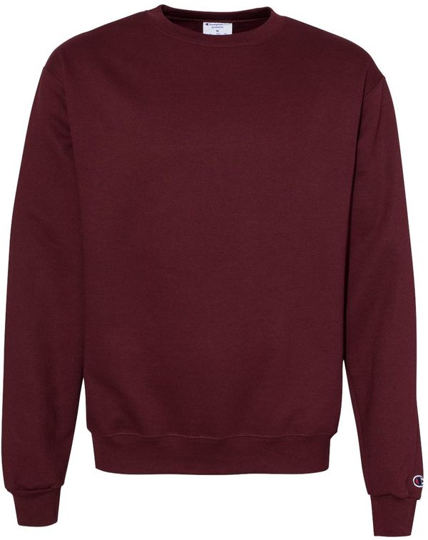 An image of a Custom Champion Powerblend® Crewneck Sweatshirt in Maroon!