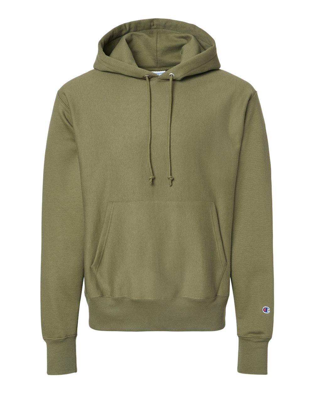 Champion Reverse Weave Pullover Hooded Sweatshirt in Fresh Olive