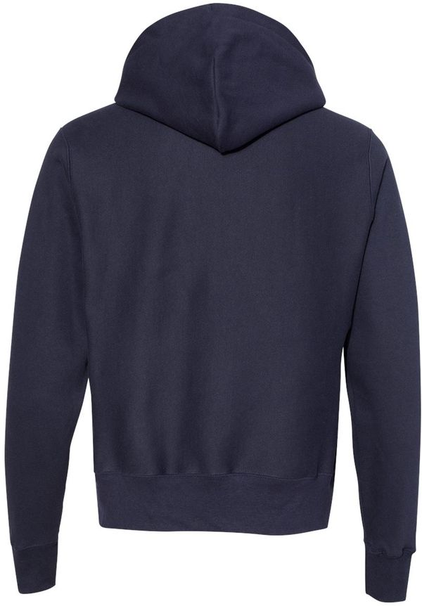 Am image of a Custom Champion Reverse Weave Pullover Hooded Sweatshirt in Navy!