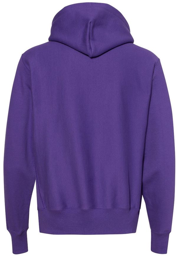 Am image of a Custom Champion Reverse Weave Pullover Hooded Sweatshirt in Purple!