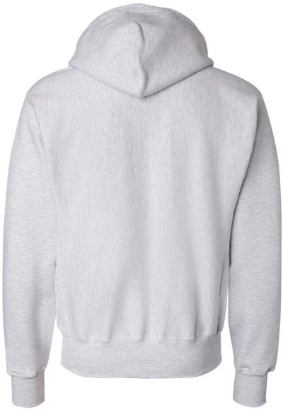 Am image of a Custom Champion Reverse Weave Pullover Hooded Sweatshirt in Silver Gray!