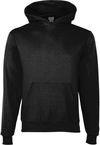 Am image of a Custom Champion Youth Powerblend Pullover Hooded Sweatshirt in Black!