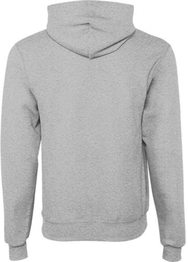 Am image of a Custom Champion Youth Powerblend Pullover Hooded Sweatshirt in Light Steel!