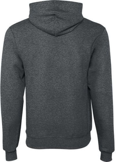 Am image of a Custom Champion Youth Powerblend Pullover Hooded Sweatshirt in Navy!