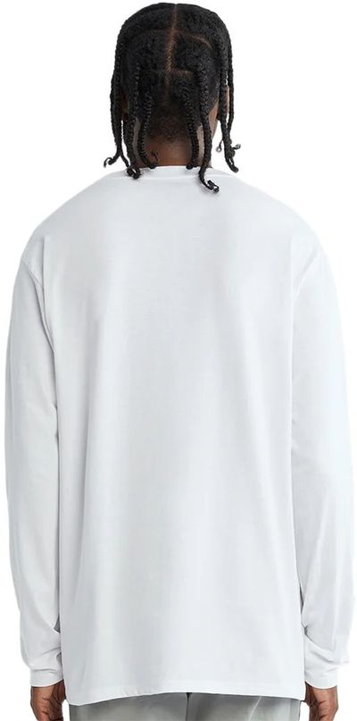 Am image of a Custom C'est Essential Long Sleeve Shirt in White Blanc!