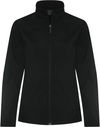 An image of a Custom Coal Harbour Essential Water Repellent Soft Shell Ladies Jacket in Black!