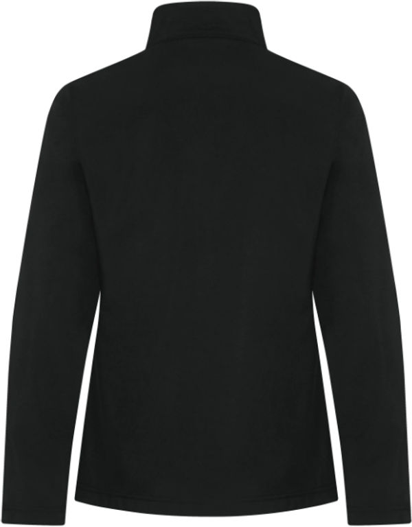 An image of a Custom Coal Harbour Essential Water Repellent Soft Shell Ladies Jacket in Black!