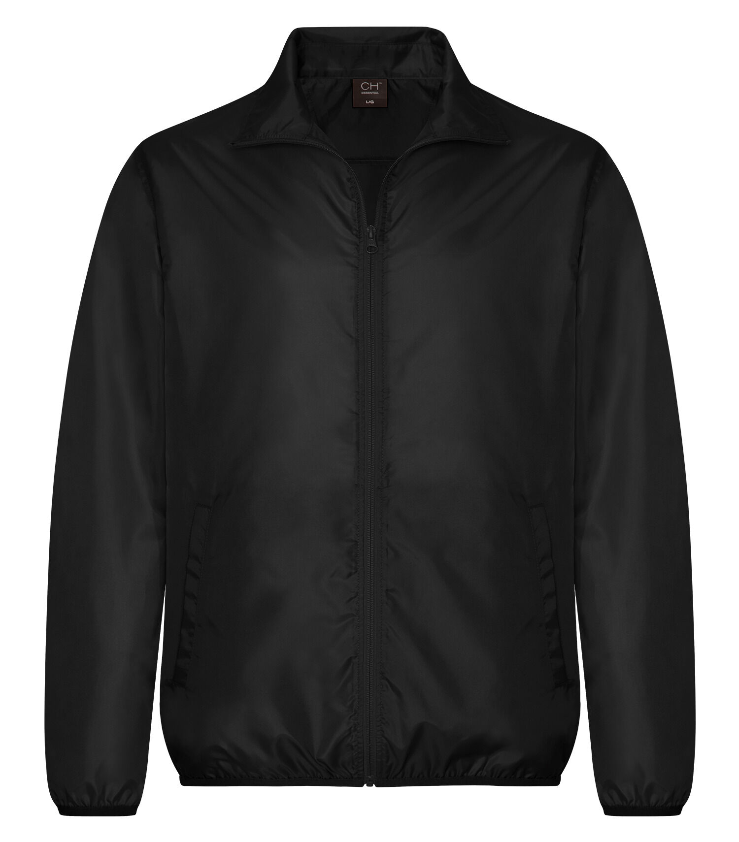 Coal Harbour Essential Water Resistant Windbreaker Jacket in Black