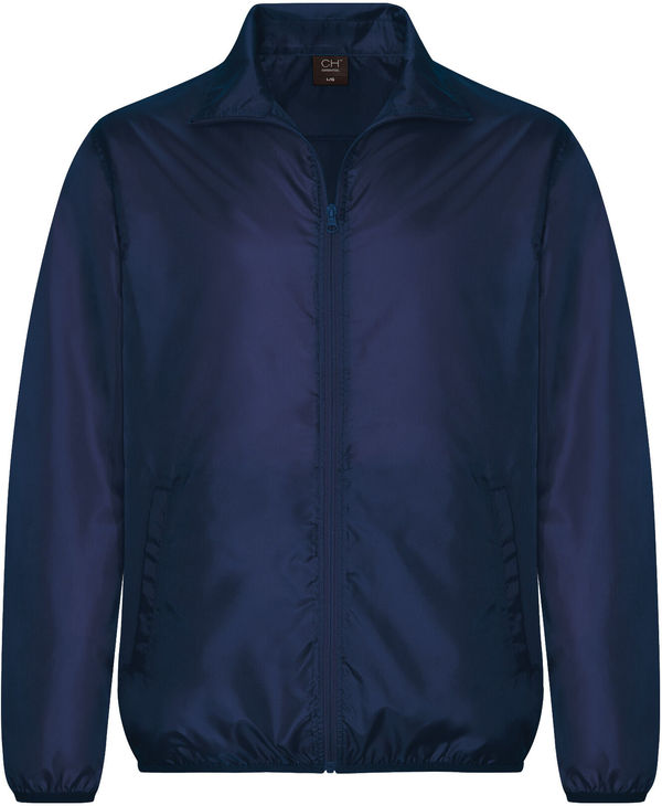 Am image of a Custom Coal Harbour Essential Water Resistant Windbreaker Jacket in Navy!