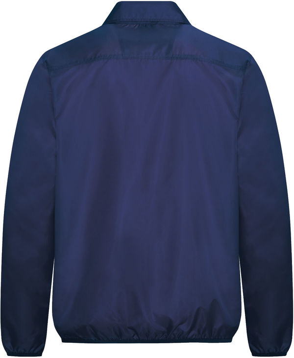 Am image of a Custom Coal Harbour Essential Water Resistant Windbreaker Jacket in Navy!
