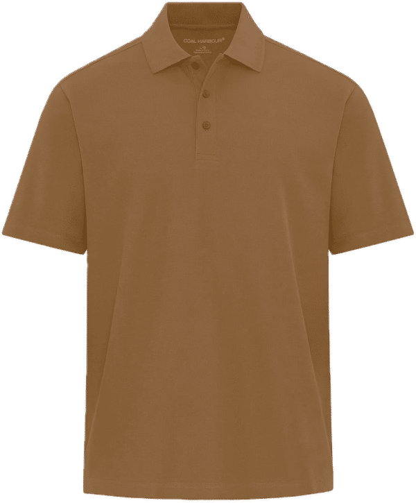 Am image of a Custom Coal Harbour Everyday CVC Polo in Duck Brown!