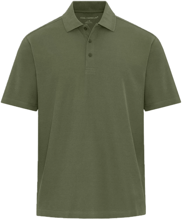 Am image of a Custom Coal Harbour Everyday CVC Polo in Military Green!